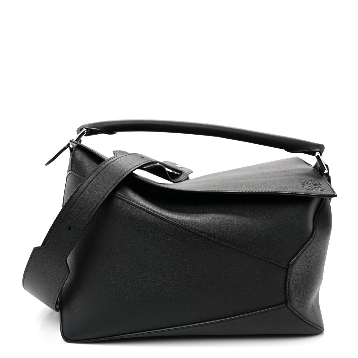 Loewe Calfskin Medium Puzzle Edge Bag Black 1 of 9
