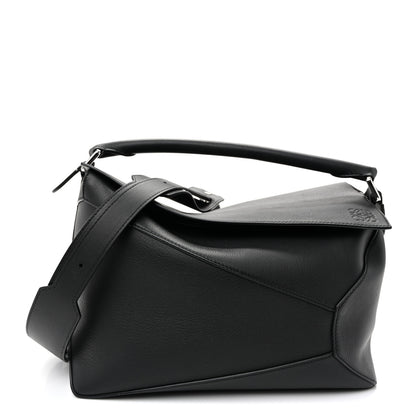 Loewe Calfskin Medium Puzzle Edge Bag Black 1 of 9