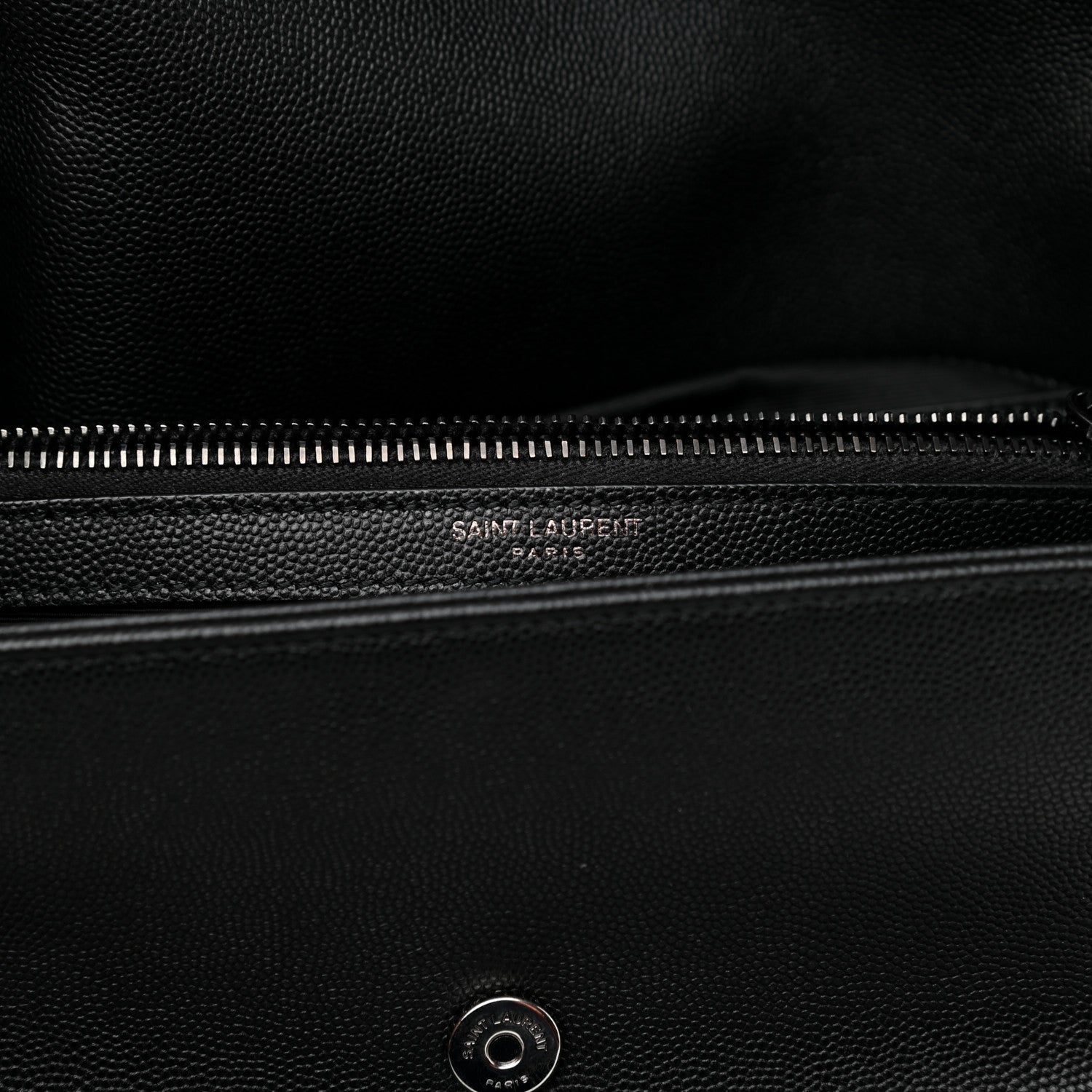 Saint Laurent Grain De Poudre Medium West Hollywood Monogram Fold-Over Black 6 of 8