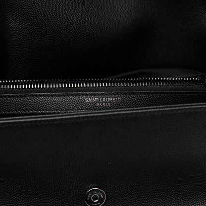 Saint Laurent Grain De Poudre Medium West Hollywood Monogram Fold-Over Black 6 of 8