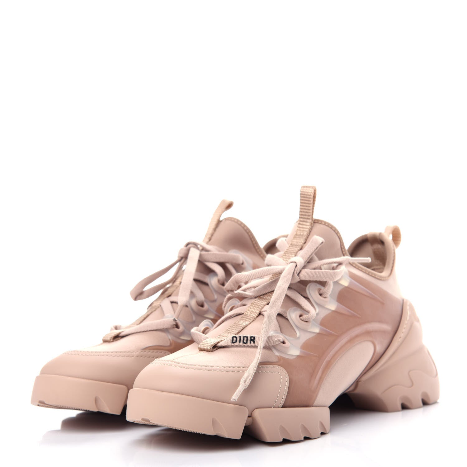 Christian Dior Neoprene Rubber Womens D-Connect Sneakers 38 Nude 3 of 10