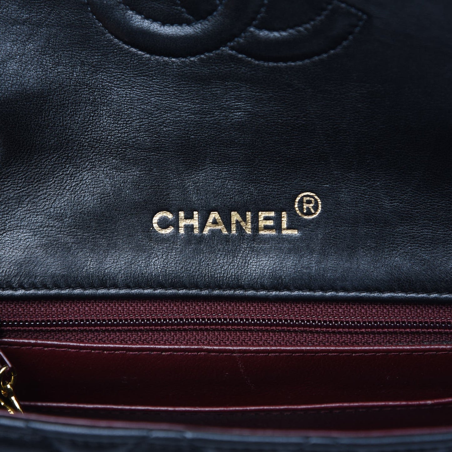 Lambskin Quilted Mini Square Flap Black