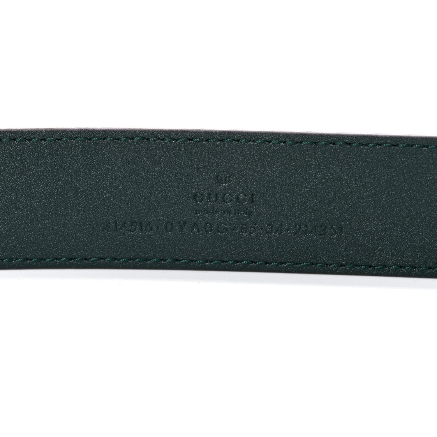 Gucci Plutone Calfskin Double G 30mm Belt 85 34 Verde 3 of 4