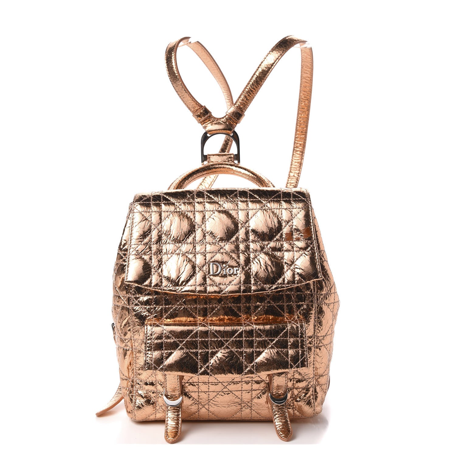 Christian Dior Ceramic Effect Deerskin Cannage Small Stardust Backpack Gold 1 of 8