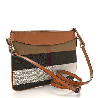 Burberry Mega Check Peyton Crossbody Clutch Bag Saddle Brown 2 of 8