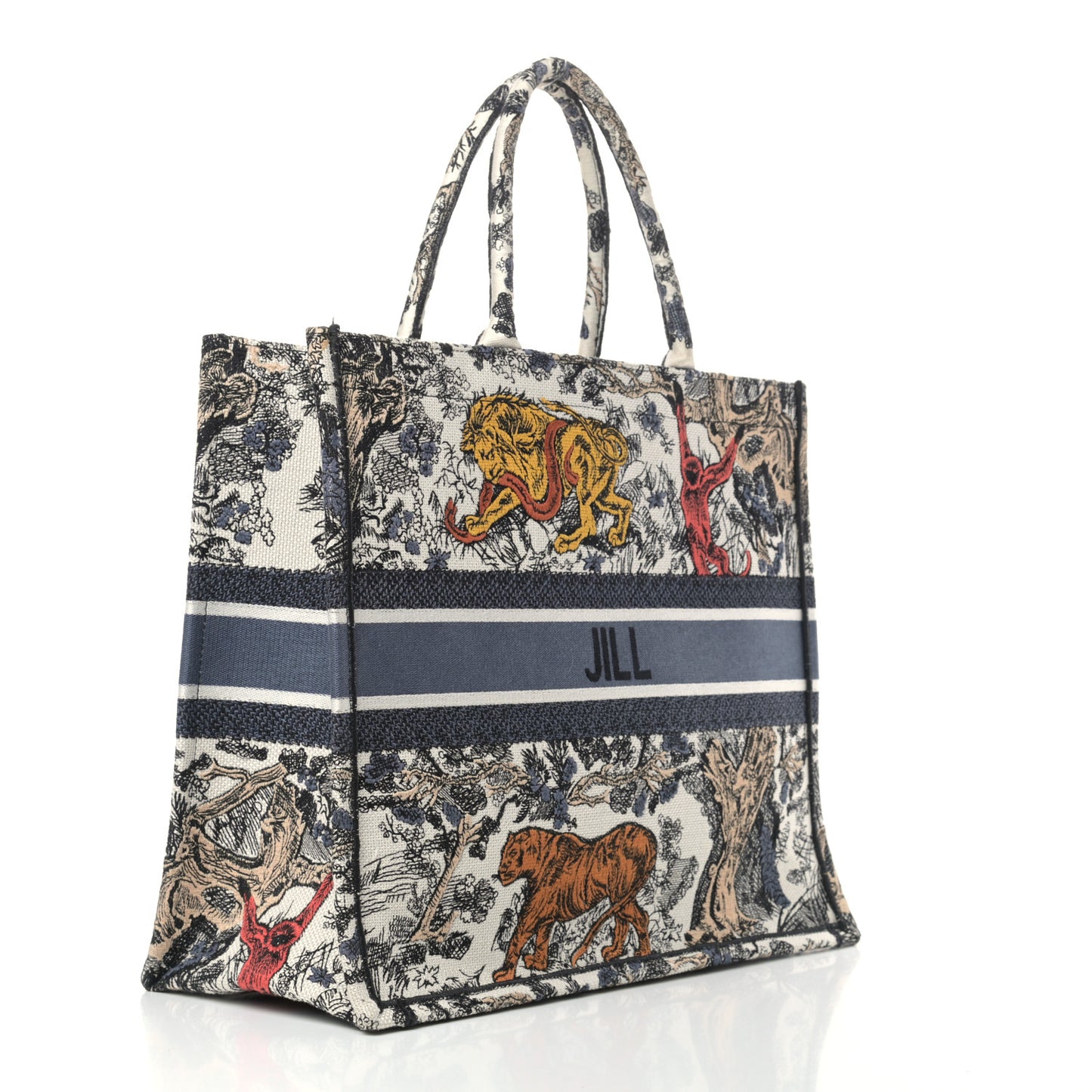 Canvas Embroidered Large Dioriviera Toile De Jouy Book Tote Multicolor
