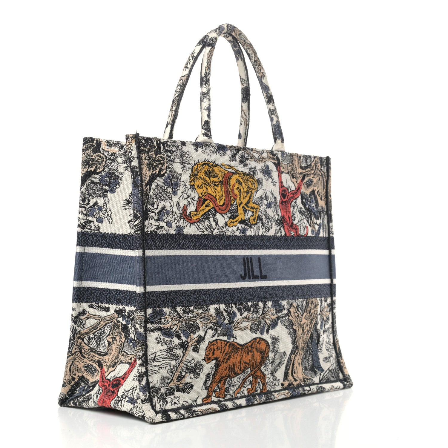 Christian Dior Canvas Embroidered Large Dioriviera Toile De Jouy Book Tote Multicolor 3 of 12