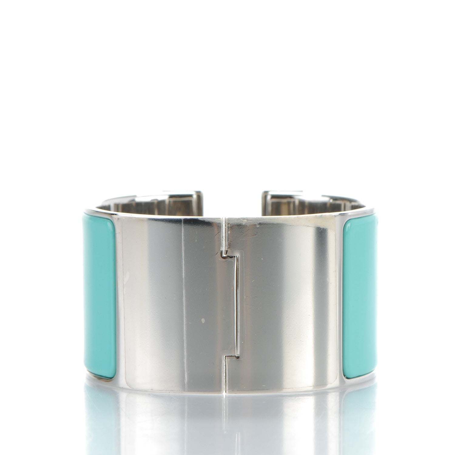 Hermes Enamel Extra Wide Clic Clac H Bracelet PM Bleu Atoll 3 of 4