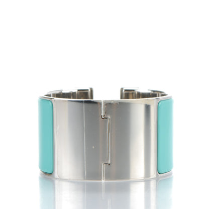 Hermes Enamel Extra Wide Clic Clac H Bracelet PM Bleu Atoll 3 of 4
