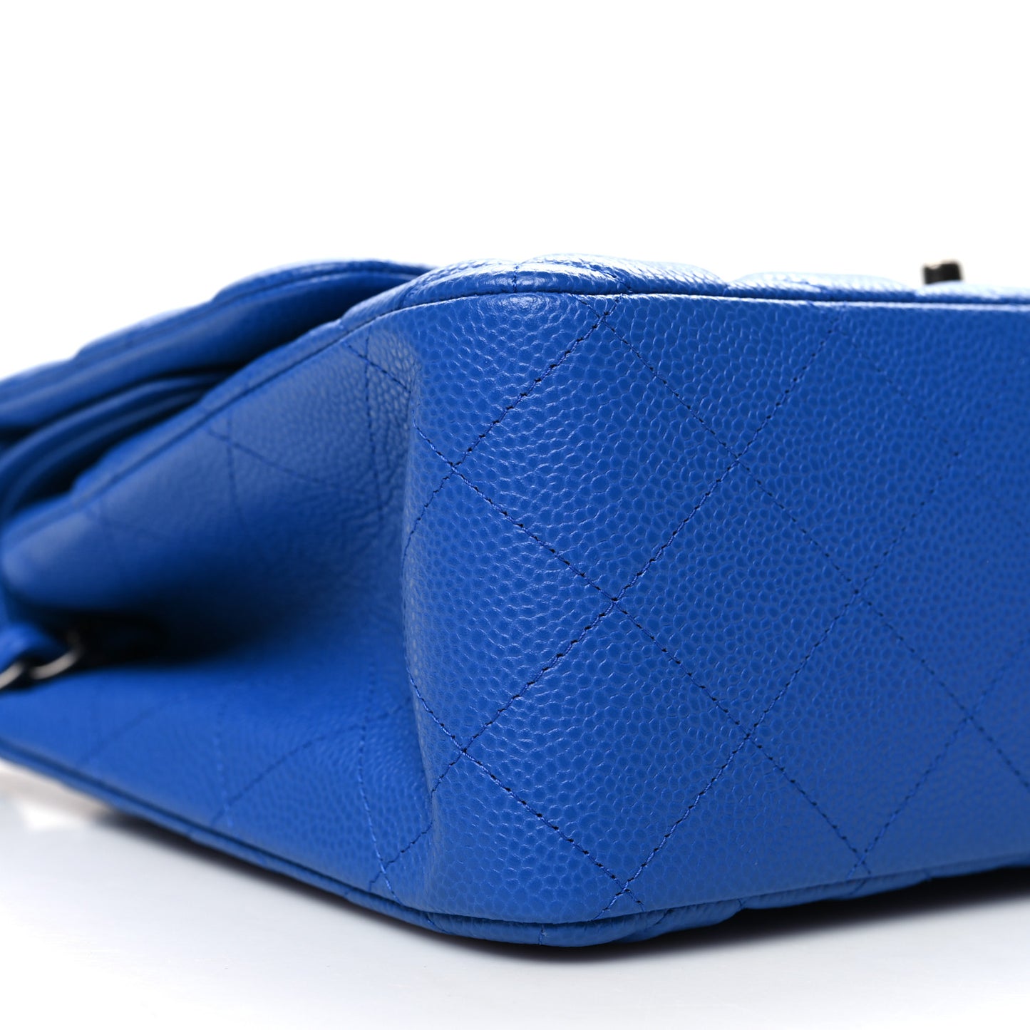 Caviar Quilted Jumbo Double Flap Blue