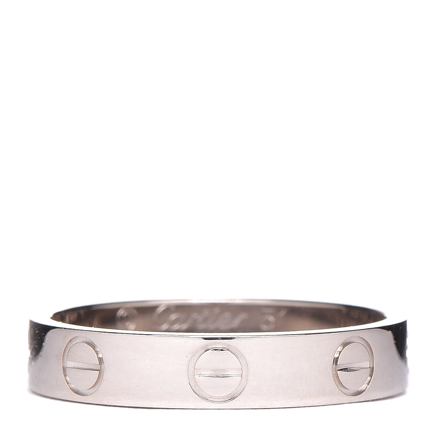 Cartier 18K White Gold 3.5mm LOVE Wedding Band Ring 51 5.75 1 of 5