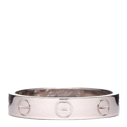 Cartier 18K White Gold 3.5mm LOVE Wedding Band Ring 51 5.75 1 of 5