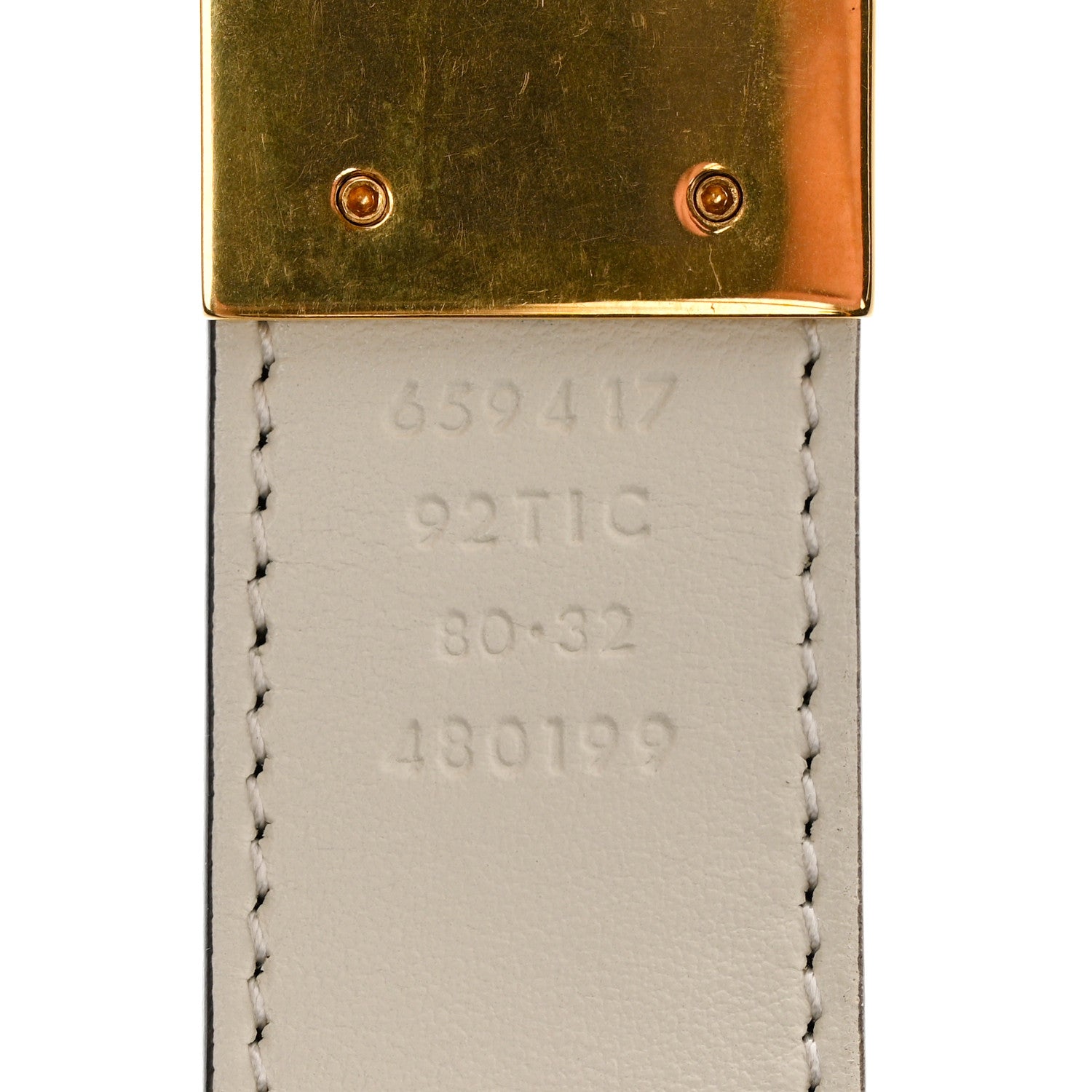 Gucci GG Supreme Monogram Plutone Calfskin Double G Reversible 30mm Belt 80 32 Beige Ebony Mystic White 6 of 6