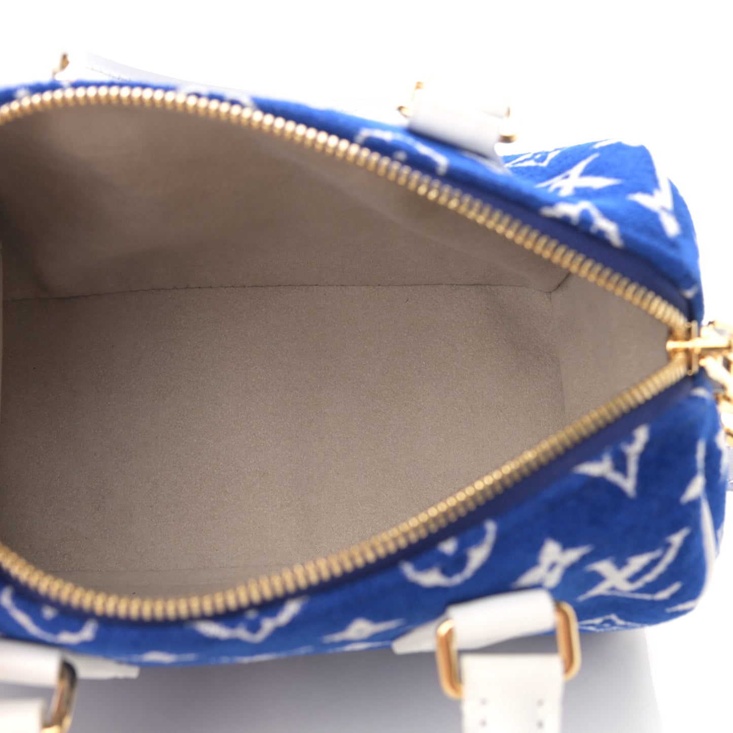 Jacquard Velvet Monogram LV Match Speedy Bandouliere 20 Blue
