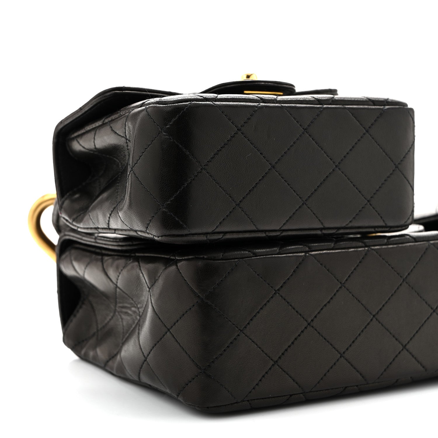 Chanel Lambskin Quilted Parent Child Kelly Flap Black 11 of 13