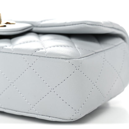 Chanel Lambskin Quilted Extra Mini Rectangular Flap Light Blue 10 of 10