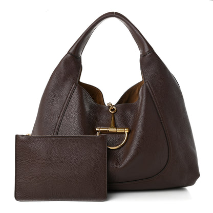 Gucci Grained Calfskin Softbit Maxi Shoulder Bag Dark Brown 2 of 9