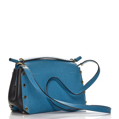 Jimmy Choo Nappa Grainy Leather Studded Lockett Shoulder Bag Robot Blue Black 4 of 10