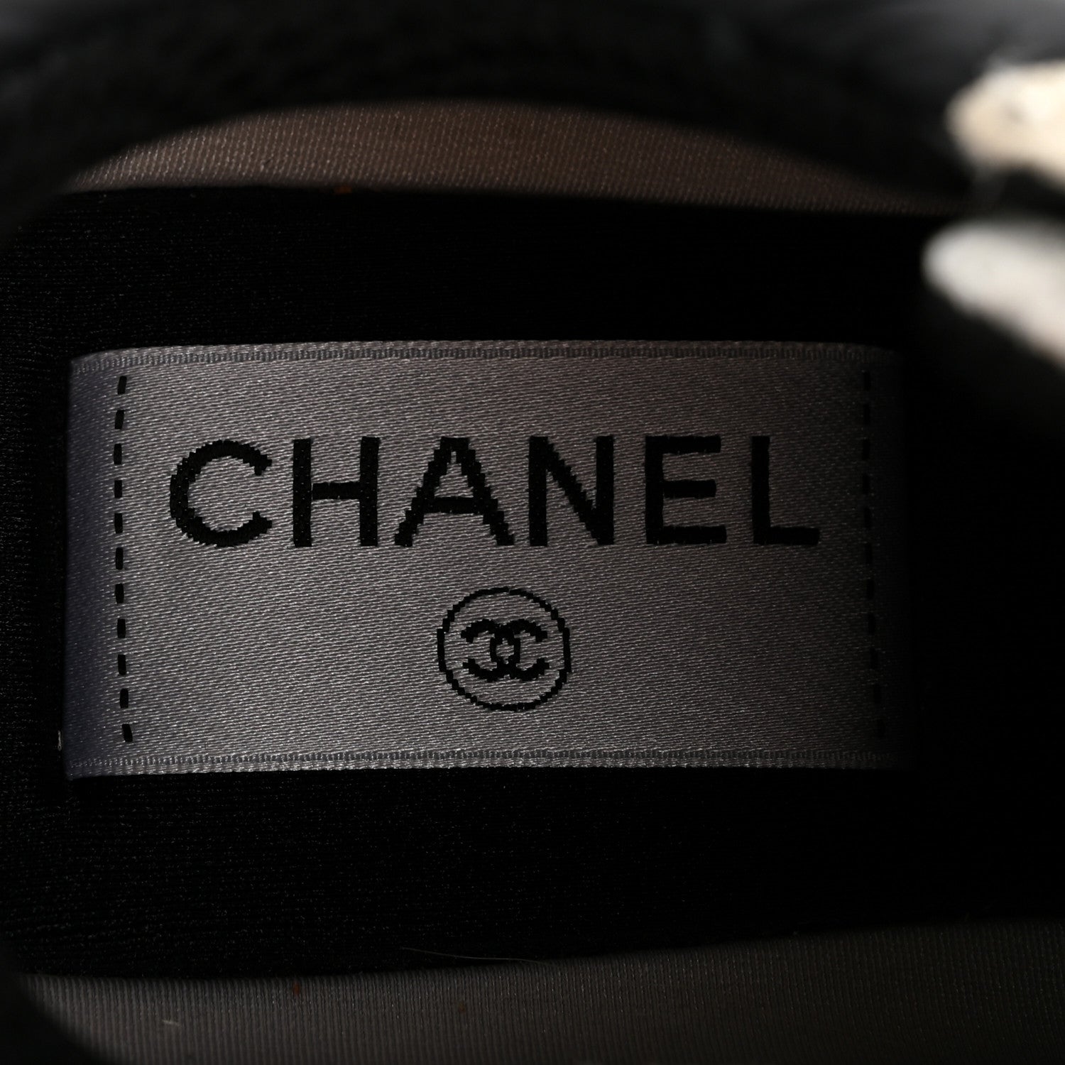 Chanel Mesh Suede Grained Calfskin Womens CC Sneakers 36.5 White Black 7 of 9