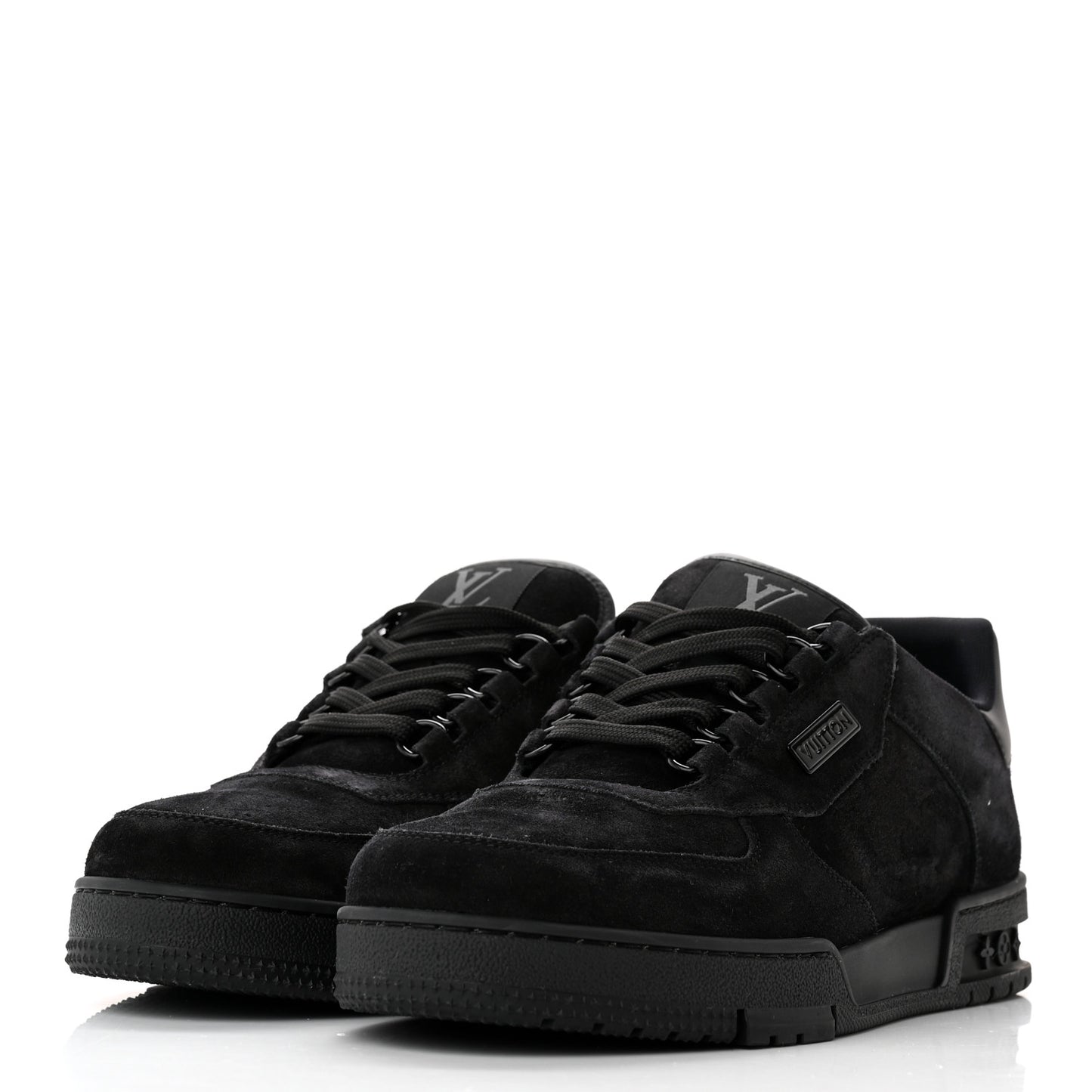 Suede Mens LV Trainer Sneakers 7.5 Black