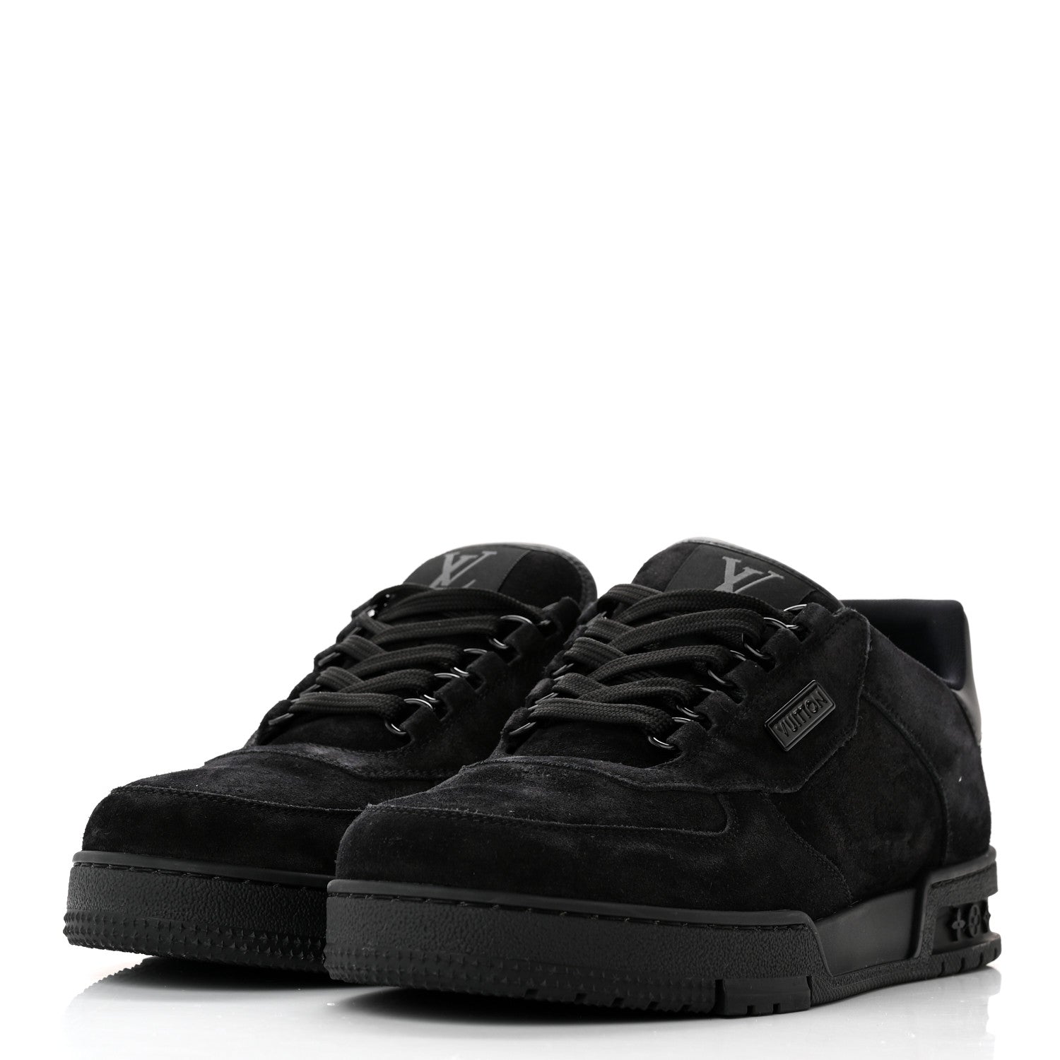 Louis Vuitton Suede Mens LV Trainer Sneakers 7.5 Black 3 of 8