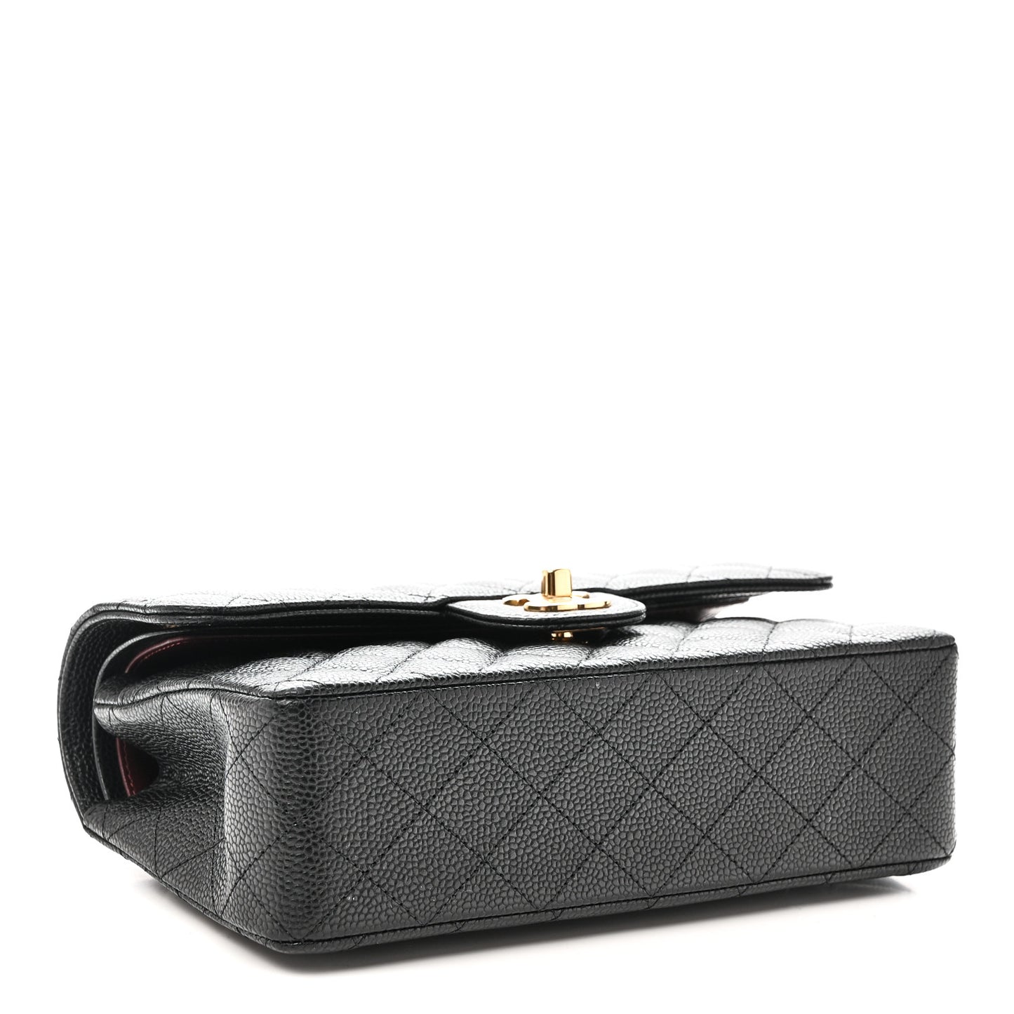 Caviar Quilted Small Double Flap Black