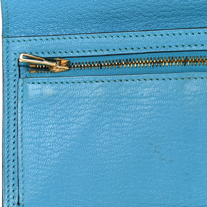 Hermes Chevre Mysore Bearn Gusset Wallet Bleu Azteque 8 of 13