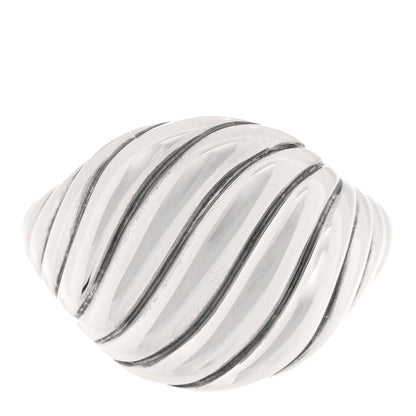 David Yurman Sterling Silver 13mm Sculpted Cable Pinky Ring 45 3.5 1 of 4