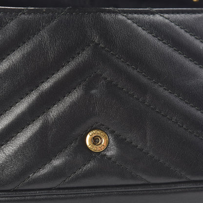 Gucci Calfskin Matelasse Super Mini GG Marmont Shoulder Bag Black 11 of 13