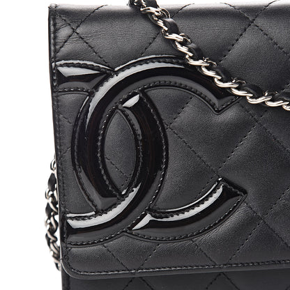 Chanel Calfskin Quilted Cambon Wallet On Chain WOC Black 10 of 11