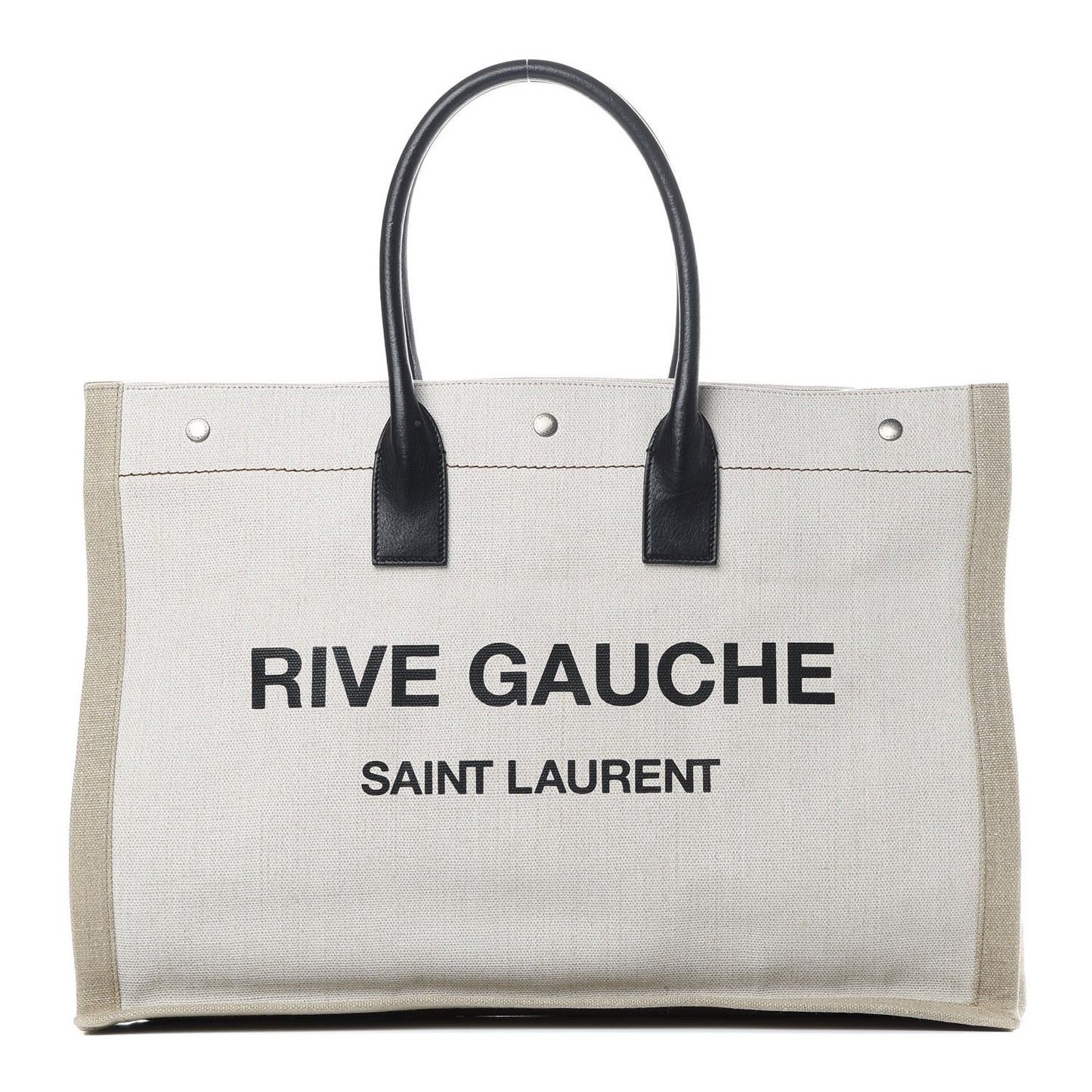 Linen Calfskin Rive Gauche Tote Optic White