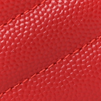 Saint Laurent Grain De Poudre Matelasse Chevron Monogram Chain Wallet Red 7 of 9