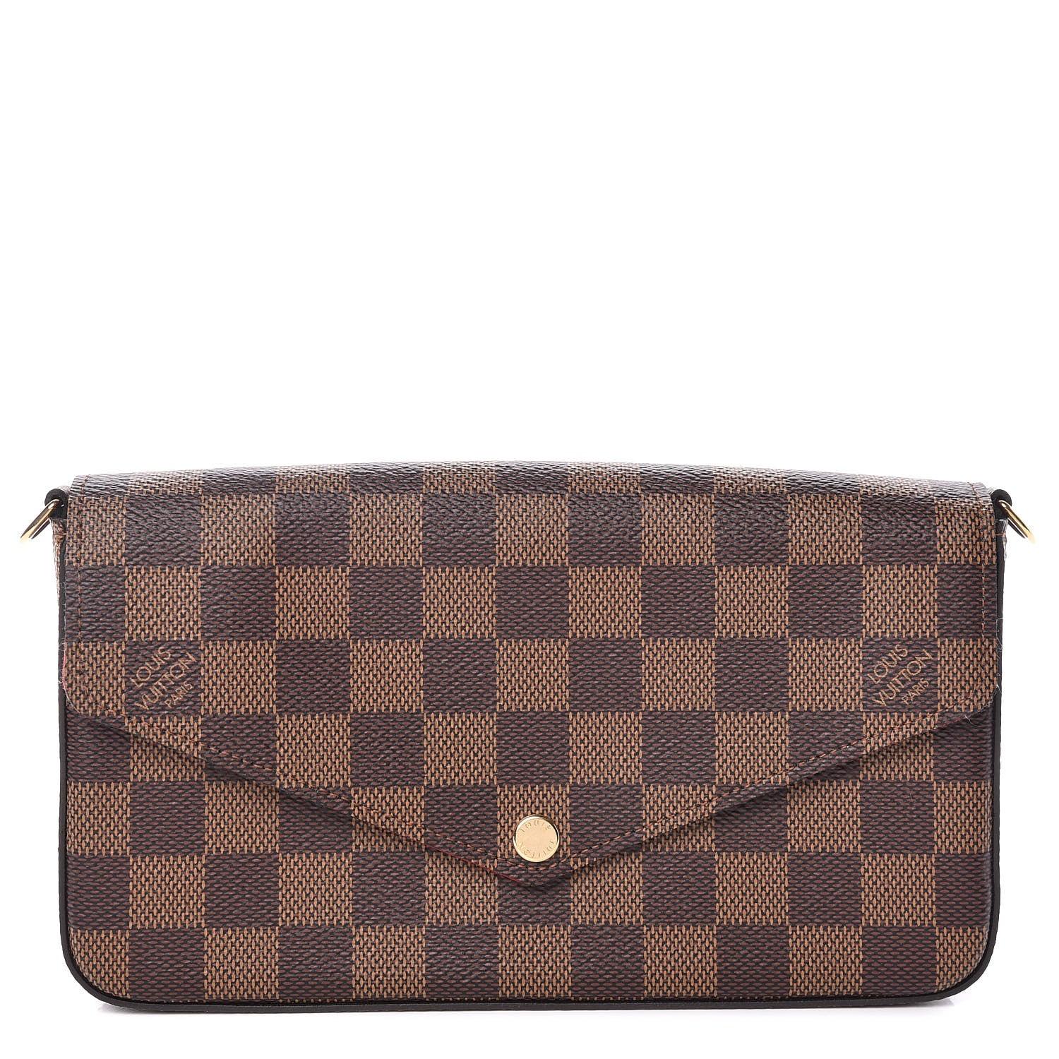 Louis Vuitton Damier Ebene Pochette Felicie Chain Wallet 1 of 10