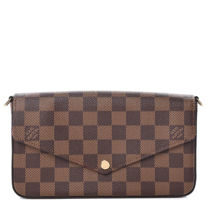 Louis Vuitton Damier Ebene Pochette Felicie Chain Wallet 1 of 10