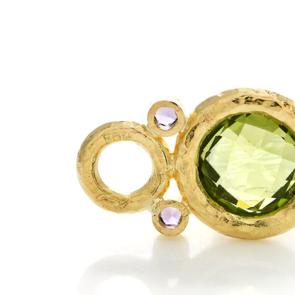 Elizabeth Locke 19K Yellow Gold Amethyst Peridot Earring Charms 3 of 3