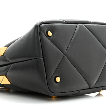 Valentino Garavani Nappa Small Roman Stud The Handle Bag Black 8 of 9