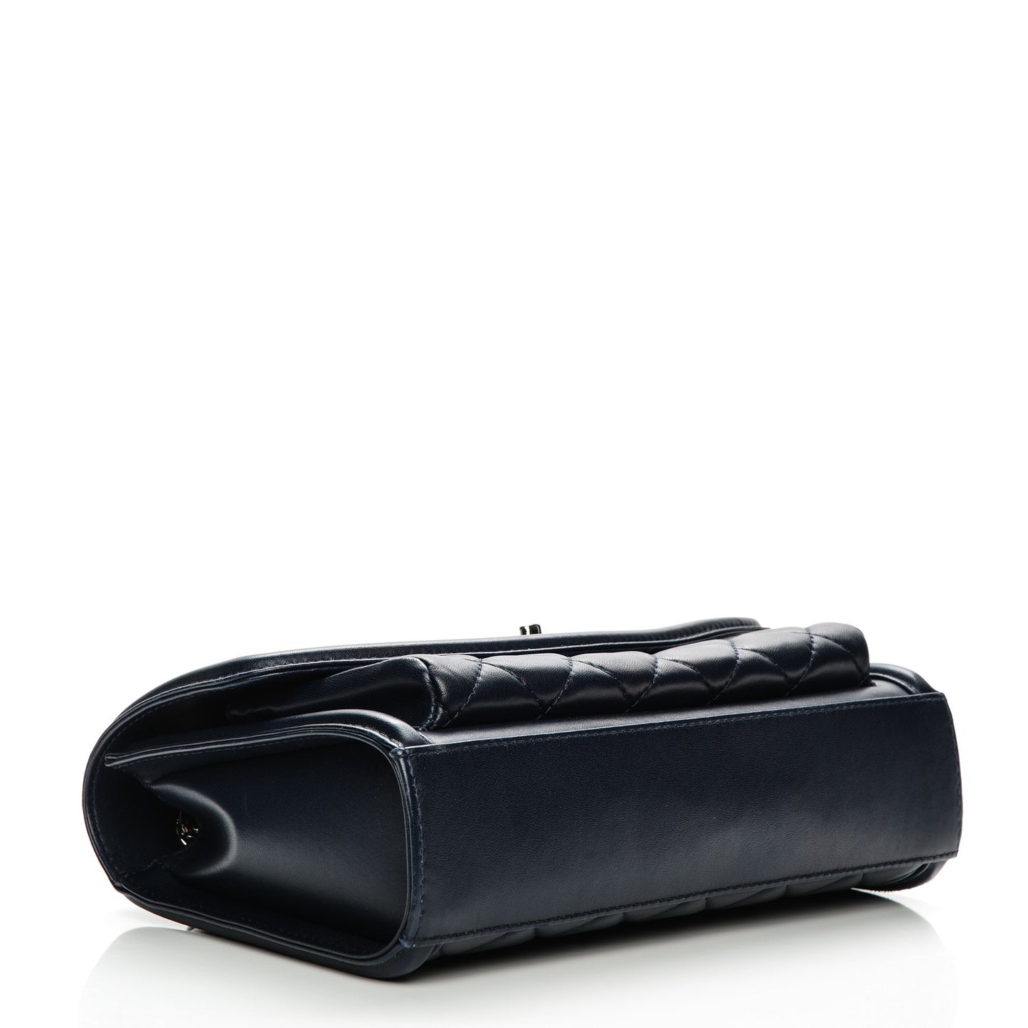 Lambskin Quilted Small Geometric Flap Navy