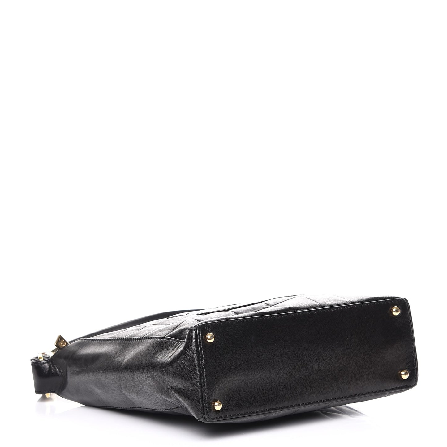 Lambskin Quilted Small Chocolate Bar Shoulder Bag Black
