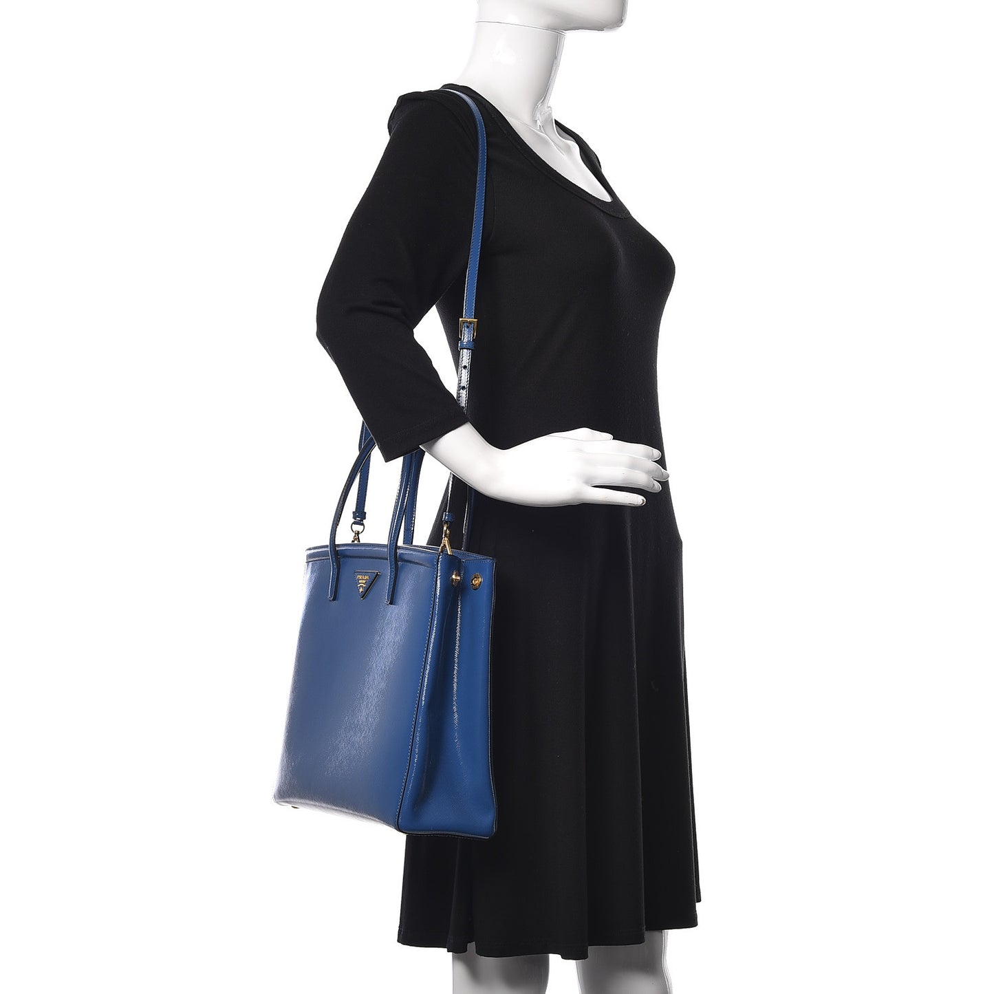 Saffiano Vernice Parabole Tote Azzurro
