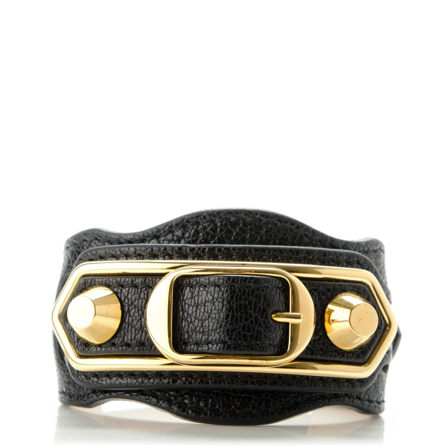 Balenciaga Chevre Gold Metallic Edge Hardware Bracelet S Black 1 of 5