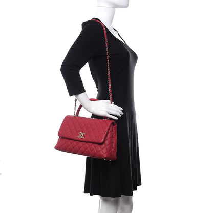 Chanel Caviar Quilted Small Coco Handle Flap Dark Pink 2 of 11