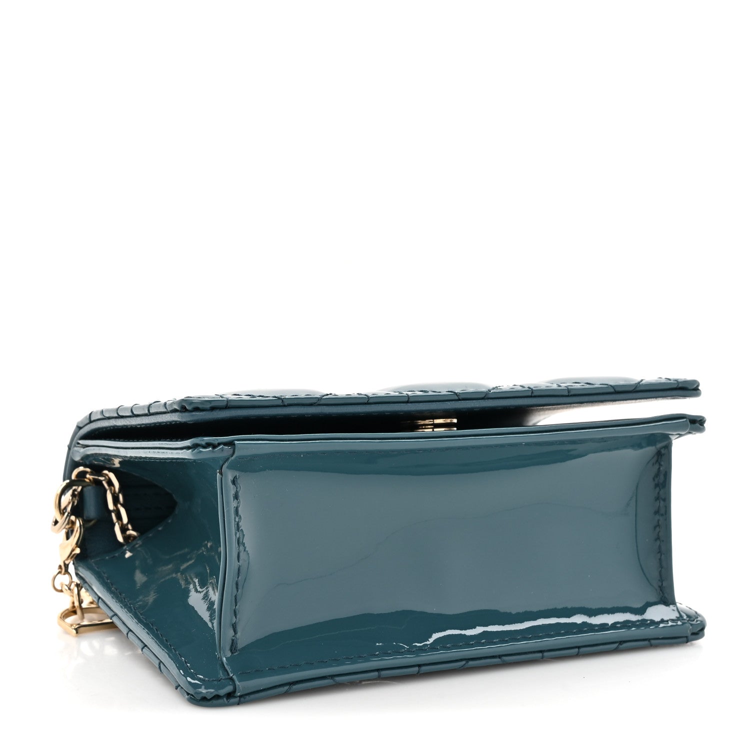 Christian Dior Patent Cannage Nano Lady Dior Pouch Turquoise 4 of 10