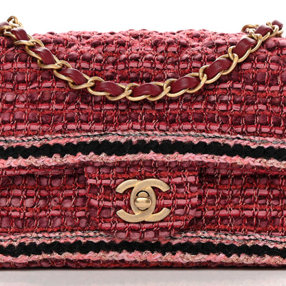 Chanel Tweed Braid Mini Flap Dark Pink 8 of 12