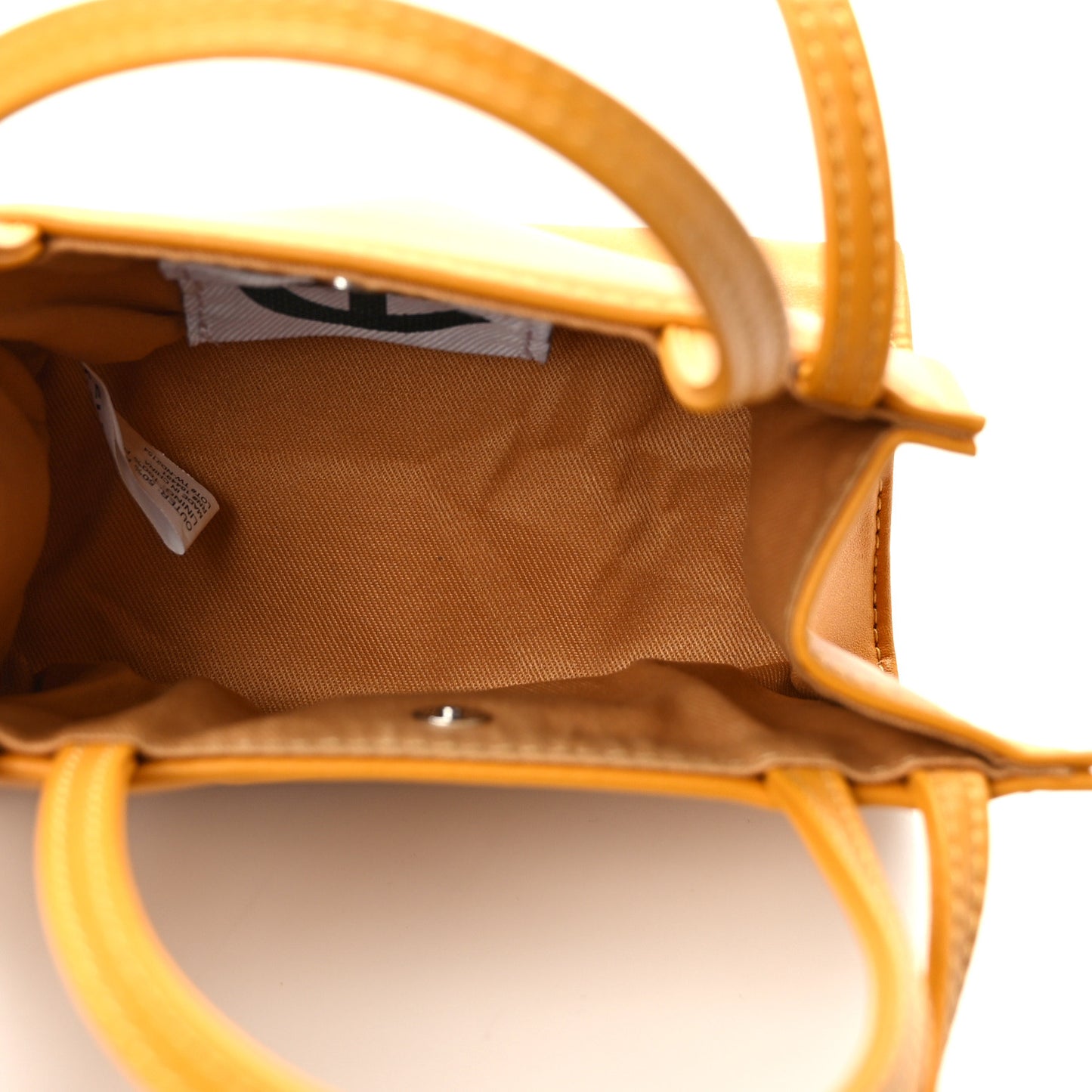 Vegan Leather Small Shopping Bag Mustard