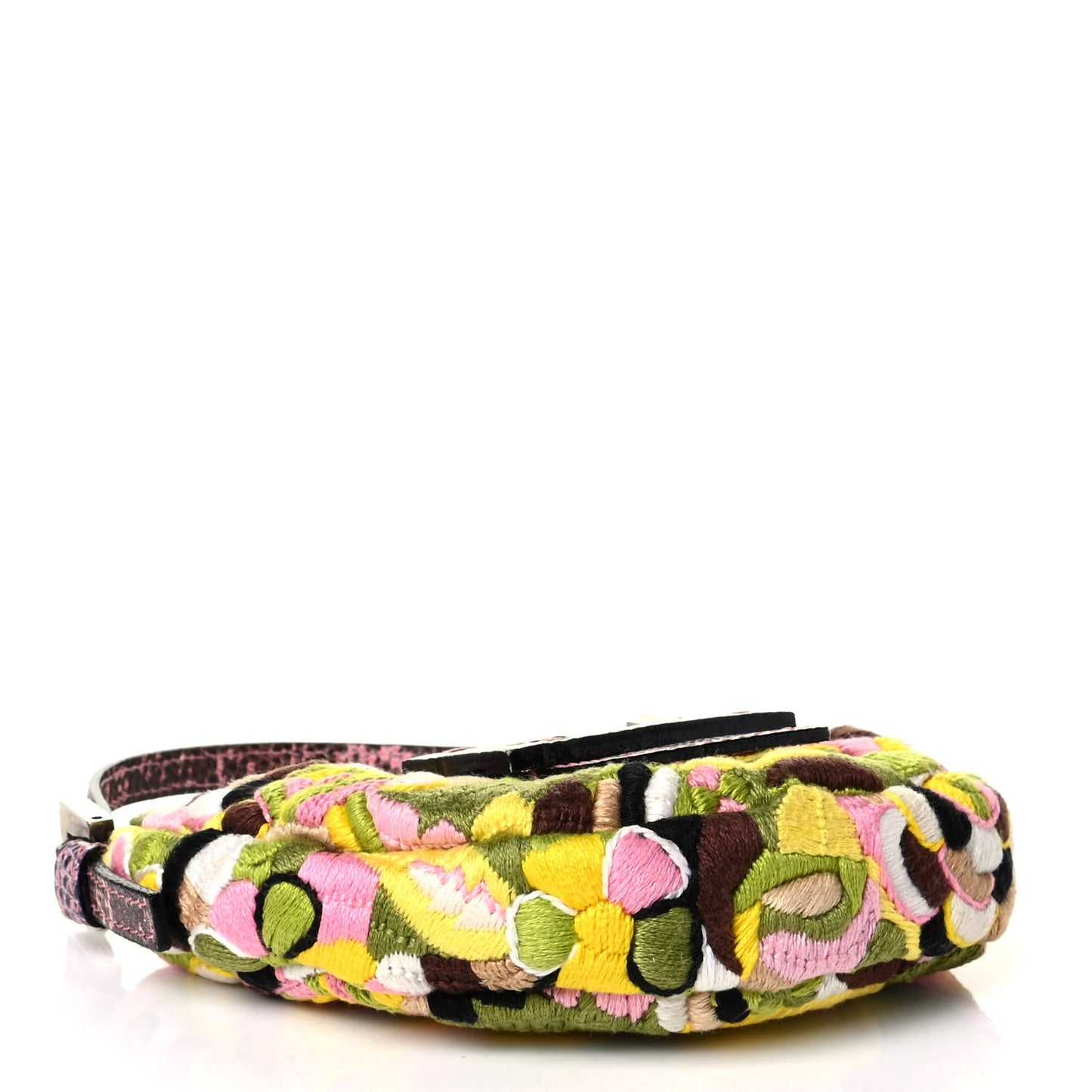 Lizard Embroidered Flower Baguette Pink Multicolor