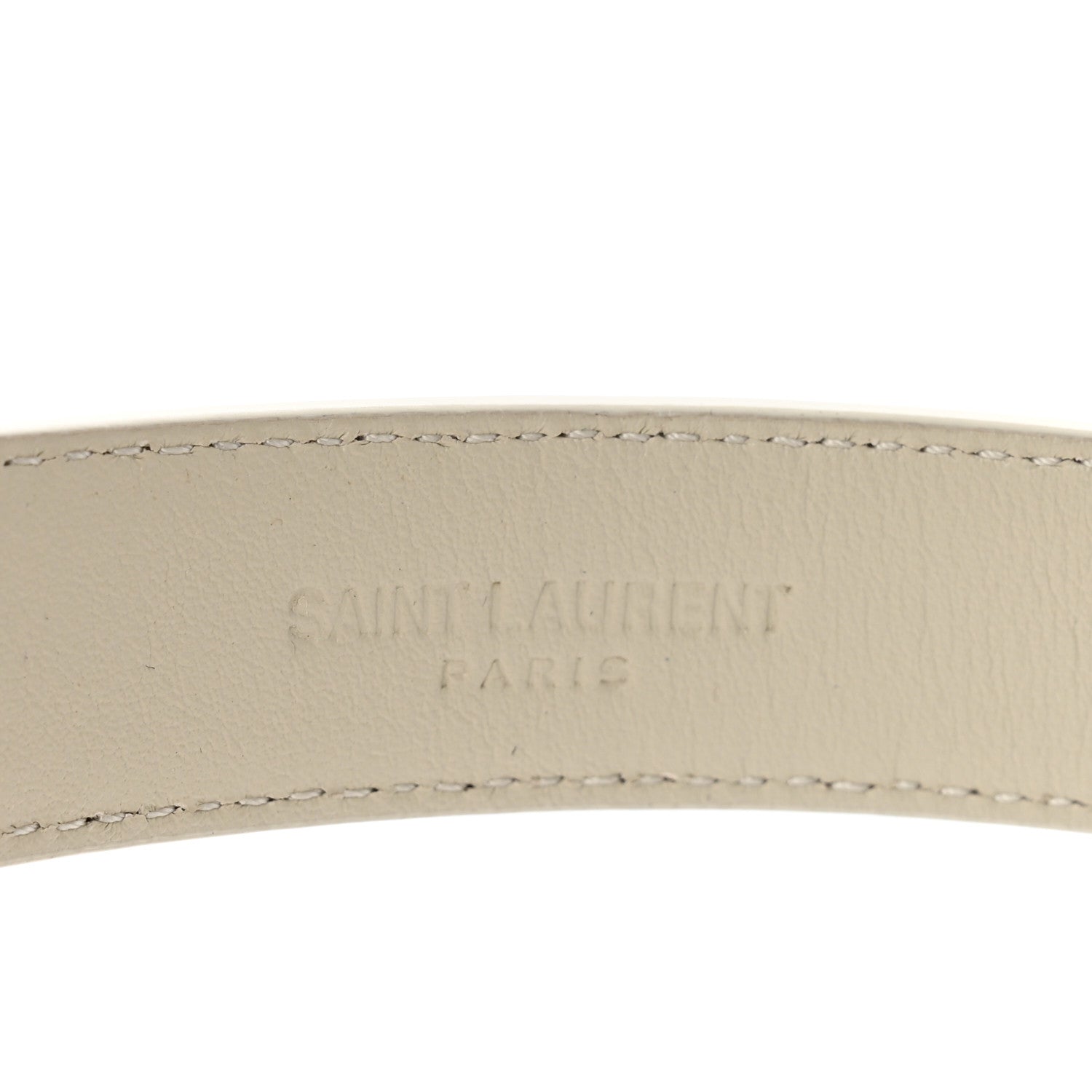 Saint Laurent Smooth Calfskin Monogram Square Buckle Belt 70 28 White 4 of 6