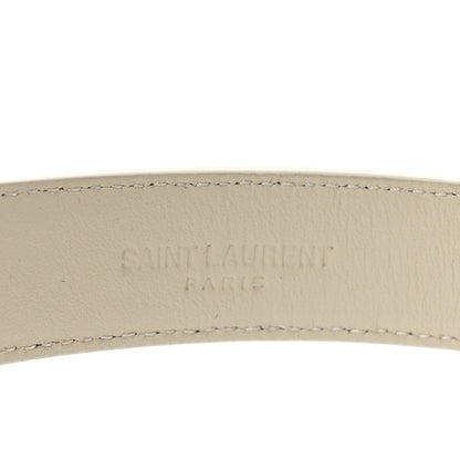 Saint Laurent Smooth Calfskin Monogram Square Buckle Belt 70 28 White 4 of 6