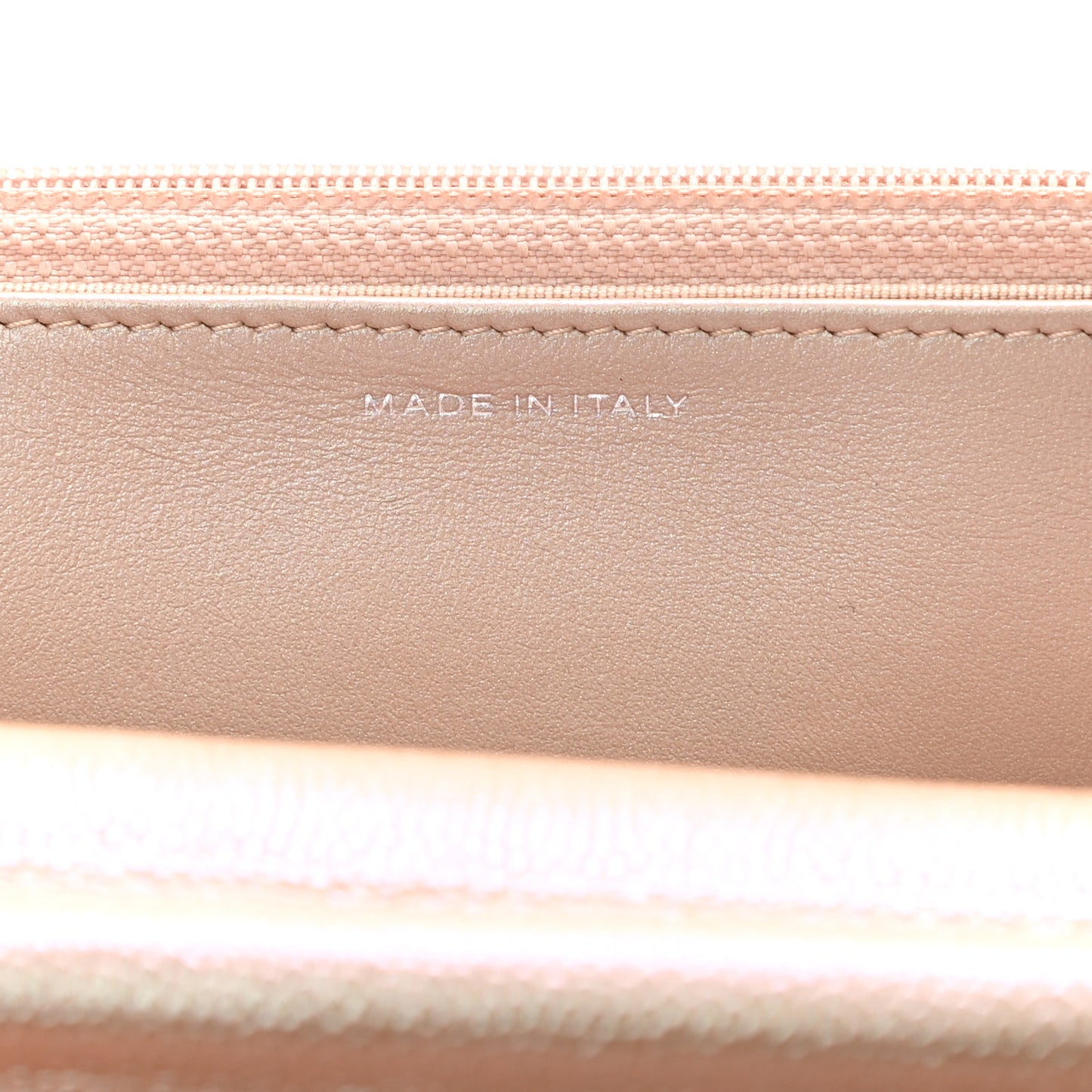 Metallic Caviar Chevron Quilted Wallet On Chain WOC Light Gold