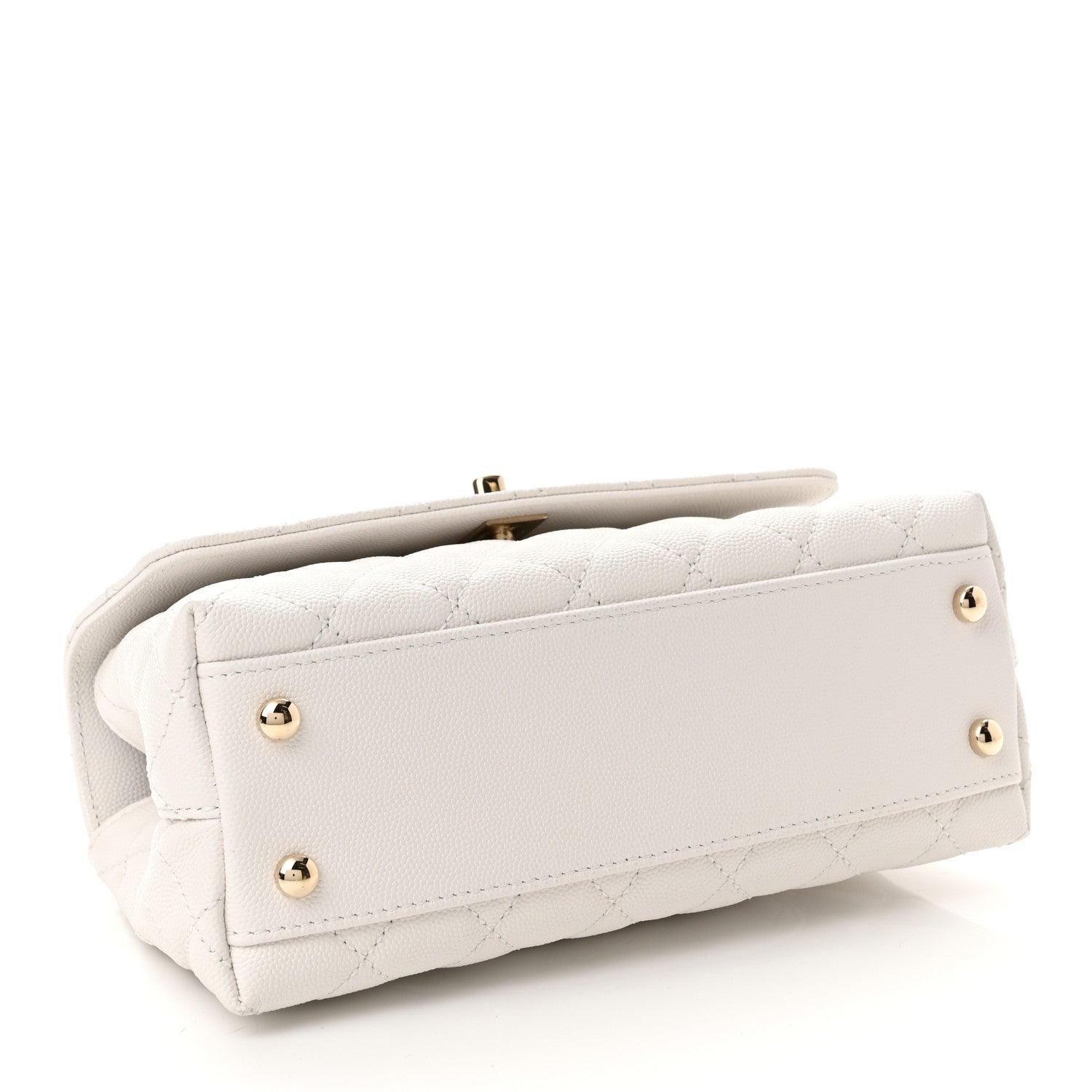 Chanel Caviar Quilted Mini Coco Handle Flap White 4 of 10