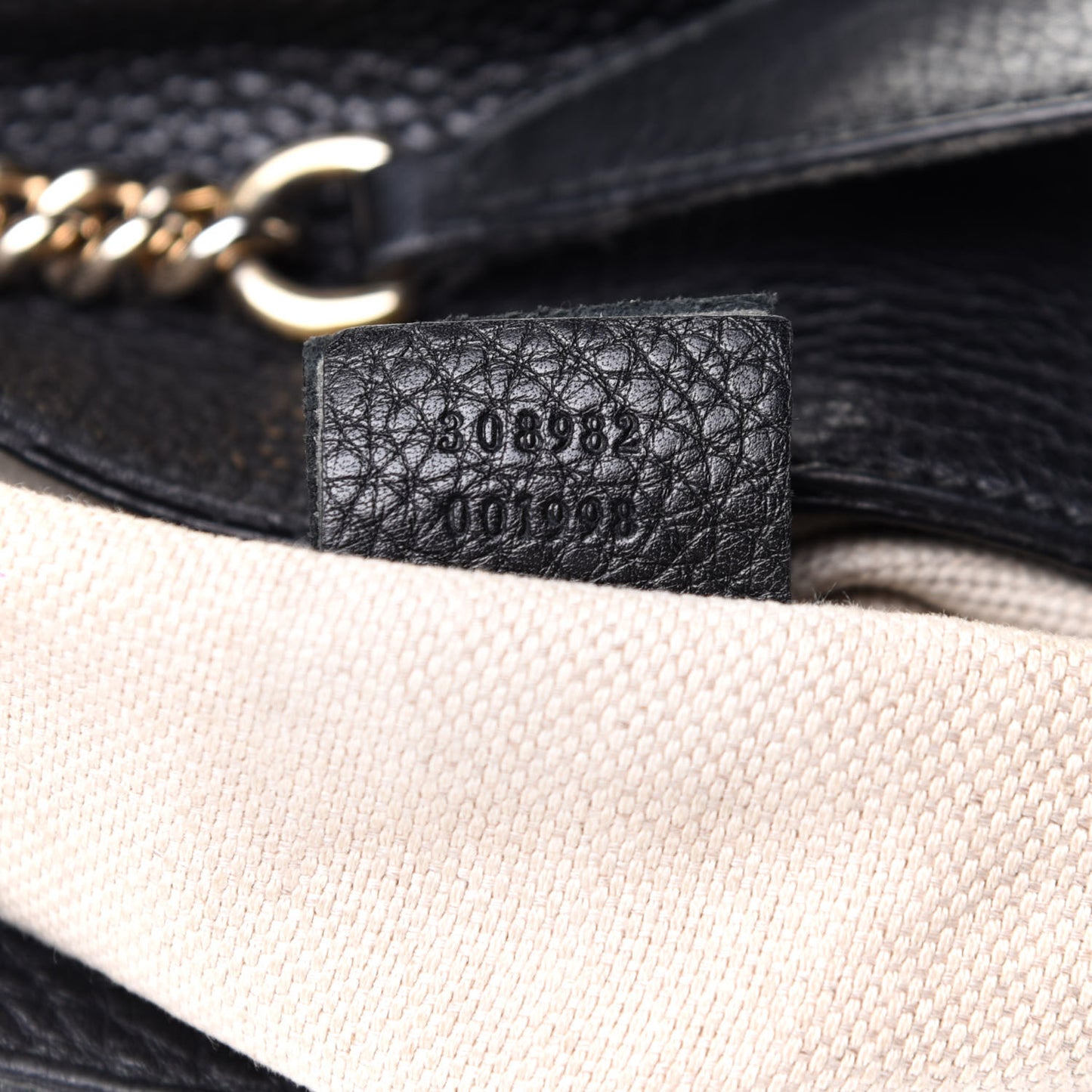 Pebbled Calfskin Medium Soho Chain Shoulder Bag Black
